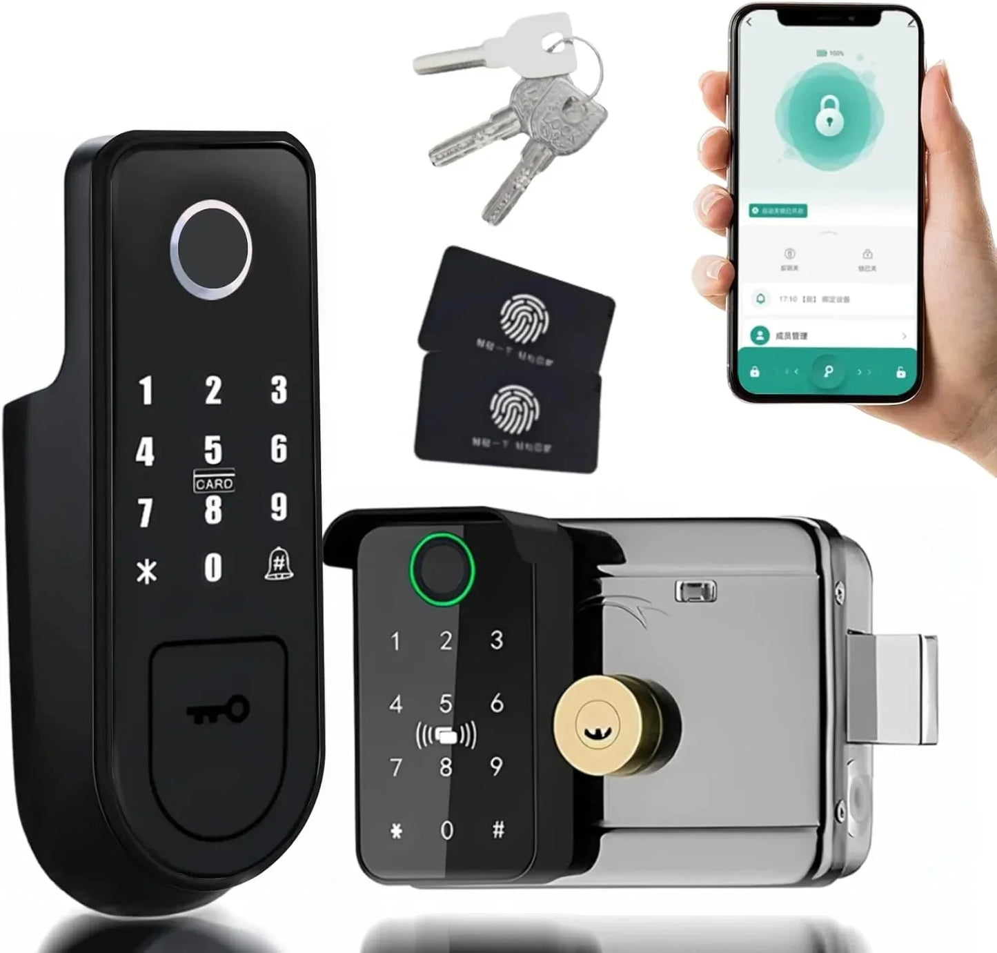 Smart Outdoor Gate Lock with Fingerprint Access & WiFi App Control – Waterproof Design