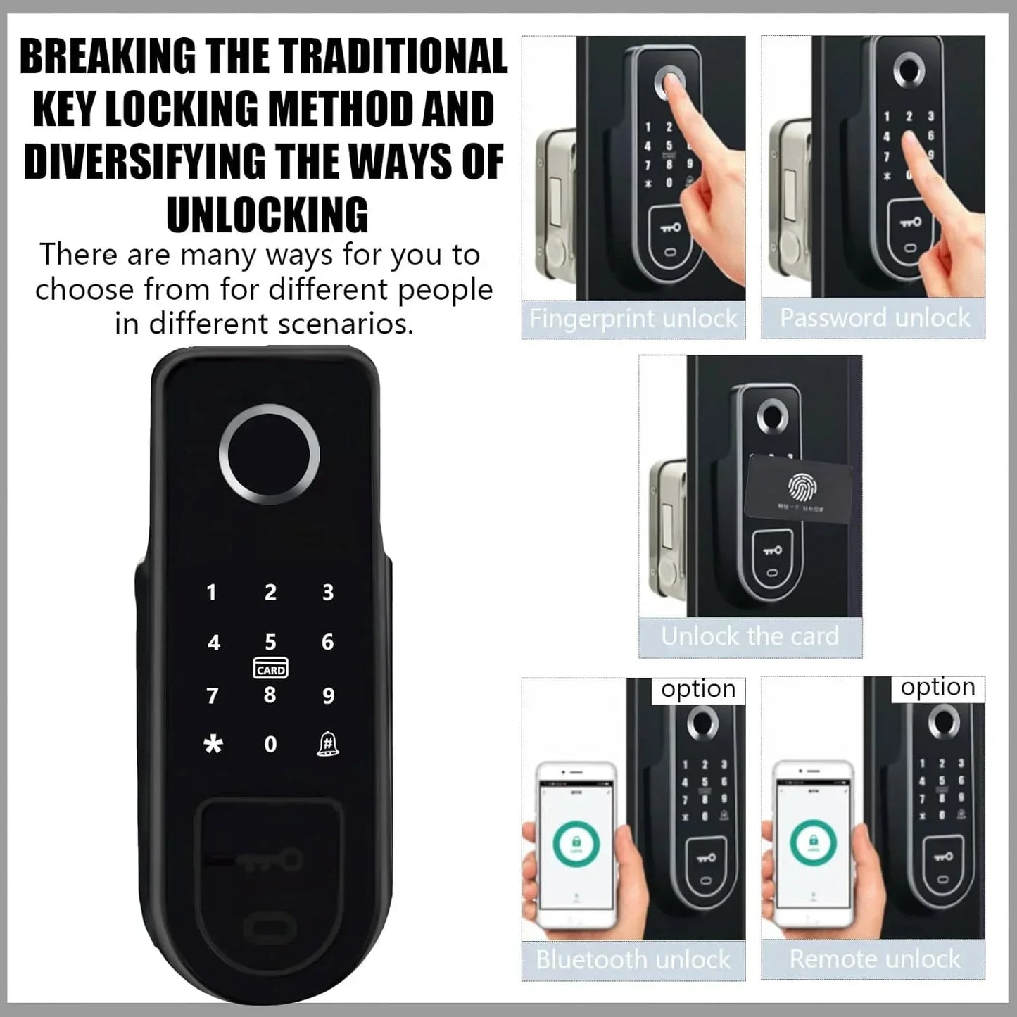 Smart Outdoor Gate Lock with Fingerprint Access & WiFi App Control – Waterproof Design