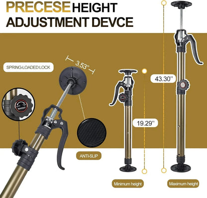MANQO Adjustable Cabinet Jack Support Pole Set 49–110cm – 2 Piece 3rd Hand Support System